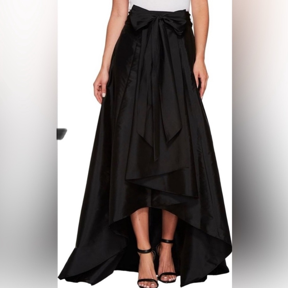 Adrianna Papell Black High-Low Skirt with Bow